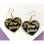 Stay Weird Black Earrings - Jubly-Umph Originals
