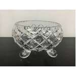 VINTAGE Crystal Bowl Tripod Feet - Diamond Cut - Pie Crust Edge 
