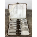 VINTAGE Grosvenor Delphic Cake Forks - Boxed Set of 6 - Silver Plate