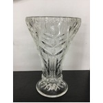 VINTAGE Crown Crystal Pressed Glass Vase - Prism Diamond & Fan