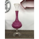 RETRO Pink Cased Glass Decanter with Clear Stopper & Base - Empoli