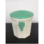 Art Deco Iplex Tea Canister - Cream & Green 