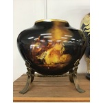 Franklin Mint Buck McCain Spirit of the Indian Warrior Large Vase on Stand 
