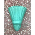 VINTAGE Diana Pottery Wall Vase W-16 - Green Ribbed 