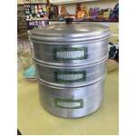 VINTAGE Model Maid 3 Tier Stacking Canister - Scones Biscuits Cakes - Aluminium w Bakelite Lid 