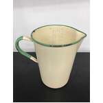 VINTAGE Cream & Green Enamel Measuring 1L Jug - Kockum Sweden 
