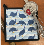 Guinea Fowl Pot Holder - Blue Stripes