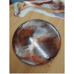 Singular Resin Circle Coaster - Bronze & White Swirl