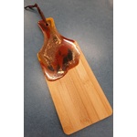 Cheese Board Platter Paddle Plate Small - Brown & Gold
