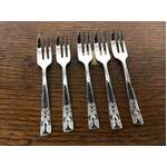 VINTAGE Grosvenor Silver Plate EPNS Gretel Cake Forks x 5