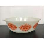 RETRO Pyrex Casserole Dish - Orange Scrolls 