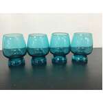 RETRO Turquoise Blue Shot Glasses x 4