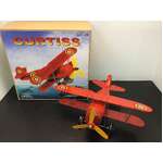 Red Curtiss Plane Wind Up Tin Toy | Collectable Retro