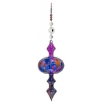 Beaded Beaded Blown Glass Painted Bauble - Made In WA - Double Point 