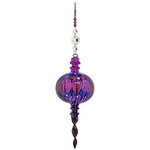 Purple Beaded Blown Glass Painted Bauble - Made In WA - Twisted Point