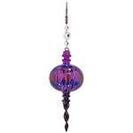 Beaded Blown Glass Painted Baubles - Made In WA - Purple Twisted Point