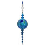 Blue Beaded Blown Glass Painted Baubles - Made In WA - Twisted Point