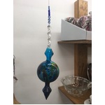 Blue Beaded Blown Glass Painted Baubles - Made In WA - Bubble Point