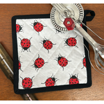 Ladybug Ladybird Pot Holder - Black & Red