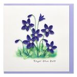 Royal Blue Bell Greeting Card - Handmade Quilling - Blank