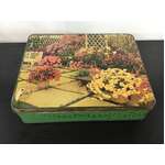 VINTAGE Sweetacres  Toffee Tin - Garden Scene - 1 Lb Hinged Lid 