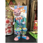 Happy Bunny Wind Up Tin Toy - Drumming Rabbit - 22 cm