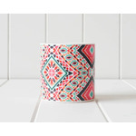 Retro Geometric Garden Pot - Ceramic - 10 x 10 cm