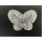 VINTAGE Crystal Lidded Trinket Dish - Butterfly Shaped 