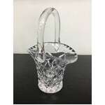 VINTAGE Crystal Basket - Diamond Cut - 15.5 cm Tall 