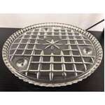 VINTAGE Pressed Glass Footed Cake Plate / Stand