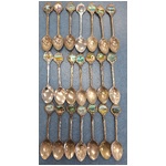 VINTAGE Lot New Zealand Souvenir Spoons x 21 - Enamel & Silver Plate - Collector's World