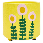 Holly Floral Planter - Yellow