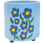 Holly Floral Planter - Blue