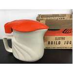 VINTAGE Hecla Kettle - Boilo Jug - White w Orange Lid - Complete Untested 