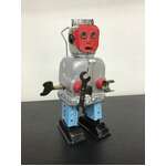 Wind Up Tin Toy - Gold Space Robot - 20 cm