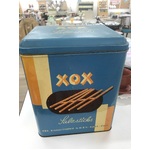 VINTAGE XOX Salzsticks Tin - Hinged Lid - 27 cm Tall