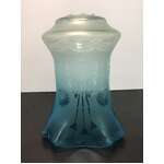 ANTIQUE Blue Etched Light Lamp Shade