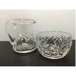 VINTAGE Crystal Creamer Jug & Sugar Bowl | Diamond Cut