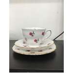 Vintage Colclough Ditsy Rose Tea Cup Trio