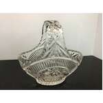 VINTAGE Pressed Glass Basket w Handle 