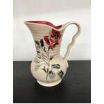 VINTAGE Brentleigh Ware Jug Vase - Red Rose - 18 cm Tall 