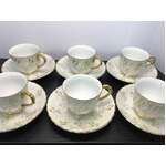 VINTAGE Pearl Lustreware Demitasse Esspress Cup & Saucers x 6