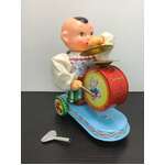 Child Banging Drum Wind Up Tin Toy | Collectable Retro