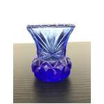 Vintage Cobalt Blue Glass Thistle Vase - 5.5 cm tall