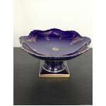 VINTAGE Cobalt Blue Pedestal Bowl - Midnight Blue Japan