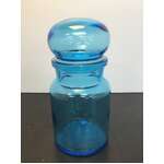 RETRO Blue Glass Jar | Belgium | Bubble Top | Small 