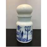 RETRO Milk Glass Jar w Blue Park Scene | Belgium | Bubble Top 