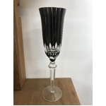 Black Cut to Clear Champagne Glass