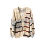 Charlotte The Label | Cream Multicolour Stripe Open Knit Cardigan | One Size