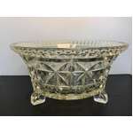 VINTAGE Pressed Glass Bowl w Tripod Feed | 22 cm